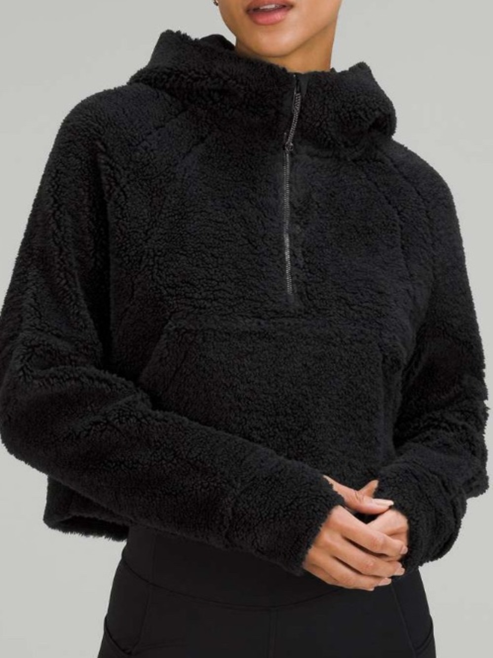 NWT Lululemon Scuba Oversized Half-Zip Fleece Hoodie Black size XS/S